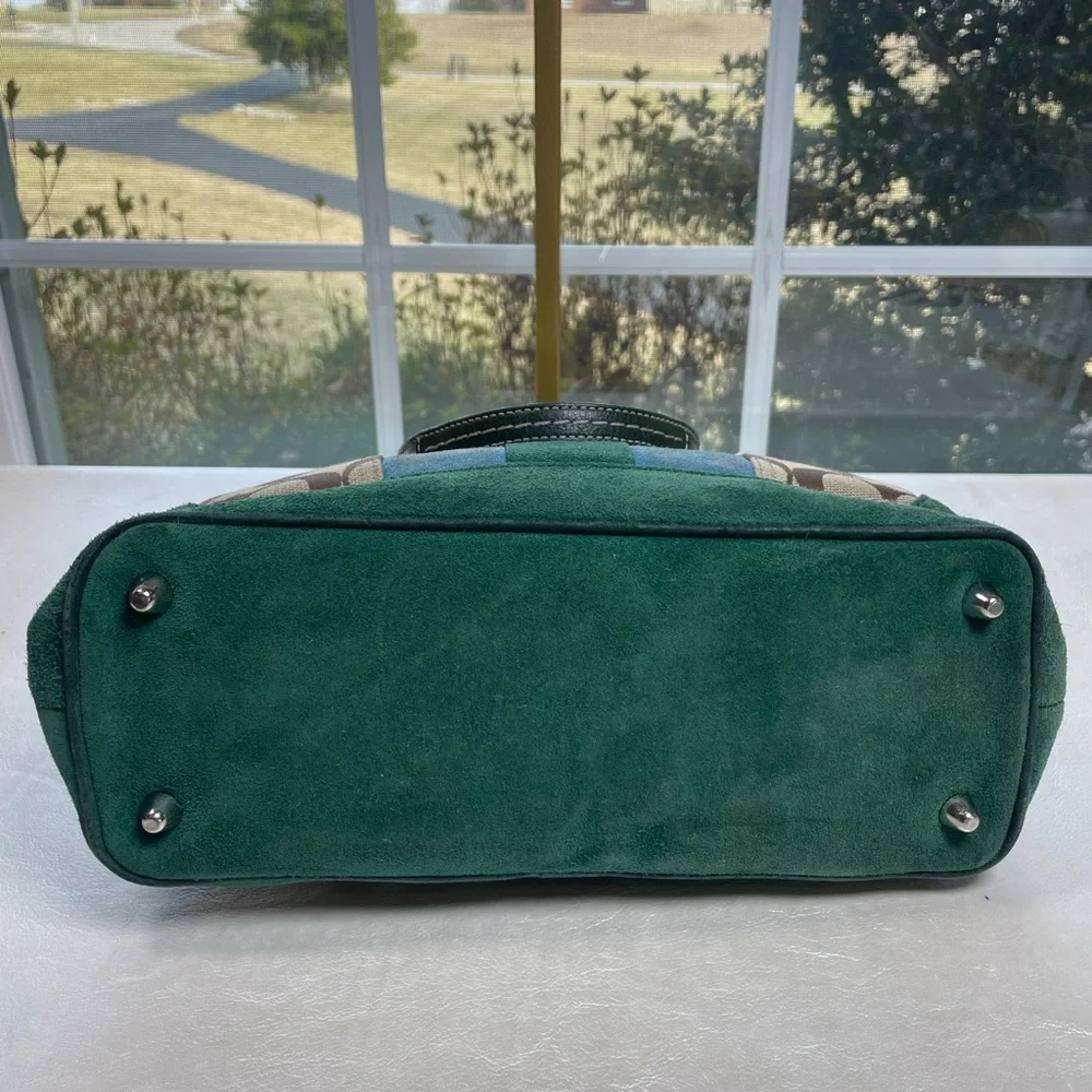 Coach Vintage Hamptons Signature Suede Stripe Satchel - Picture 14 of 17